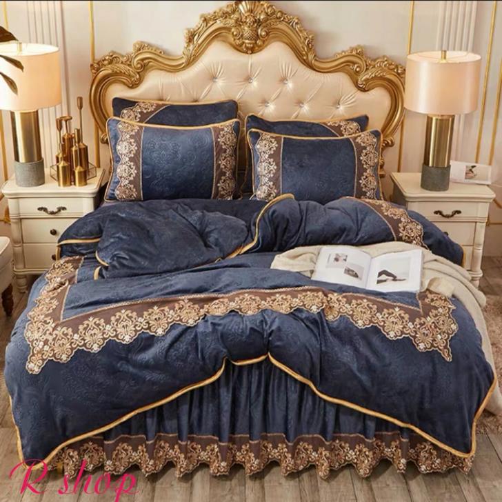 A020398高級ワイドダブル ベッド用品4点セット ．寝具 ボックスシーツ　枕カバー掛け布団カバー ベッド..