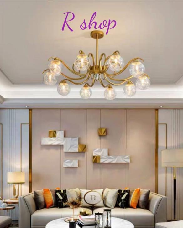 高級ガラスペンダントライト ．洋風照明 シャンデリア　北欧デザイン シーリングライト不可 天井照明 10灯