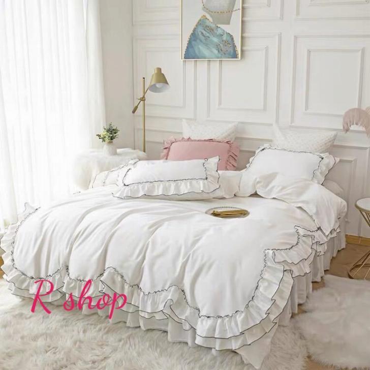 A022555ワイドダブル ベッド用品4点セット ．寝具 ボックスシーツ　枕カバー掛け布団カバー ベッドカバ..