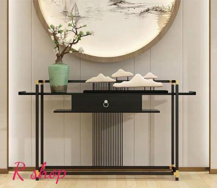 A036382高級サイドテーブル .コンソールテーブル 玄関テーブル 花台 電話台 アンティーク調デザイン 植木鉢置き 幅80cm [2]