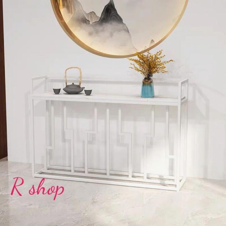 樂天商城 - A016772高級サイドテーブル コンソールテーブル 人造大理石玄関テーブル 花台 電話台 アンティーク調デザイン 植木鉢置き 幅80cm