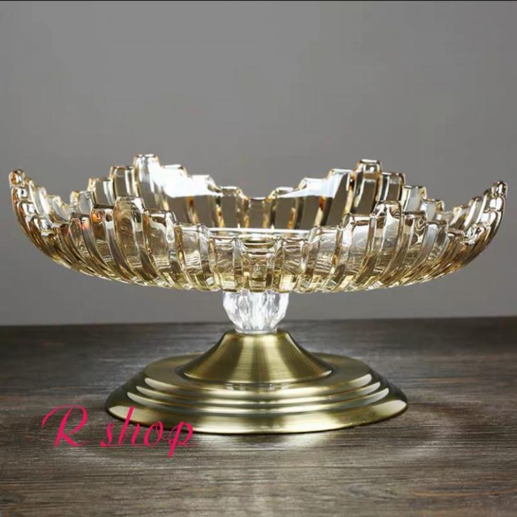 高級果物皿 盛り皿 お菓子皿 フルーツプレート 〜果物カゴ お菓子鉢 水晶ガラス