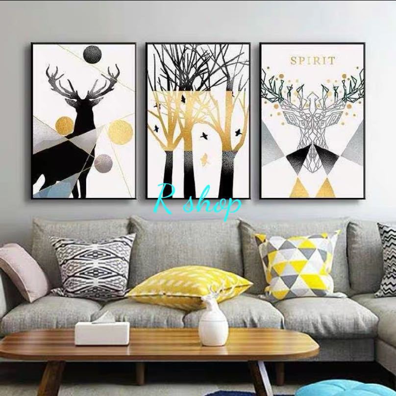 A027731壁飾りアートパネル プリント 絵画 インテリア ．壁掛け　キャンバスプリントポスター3枚　40x60