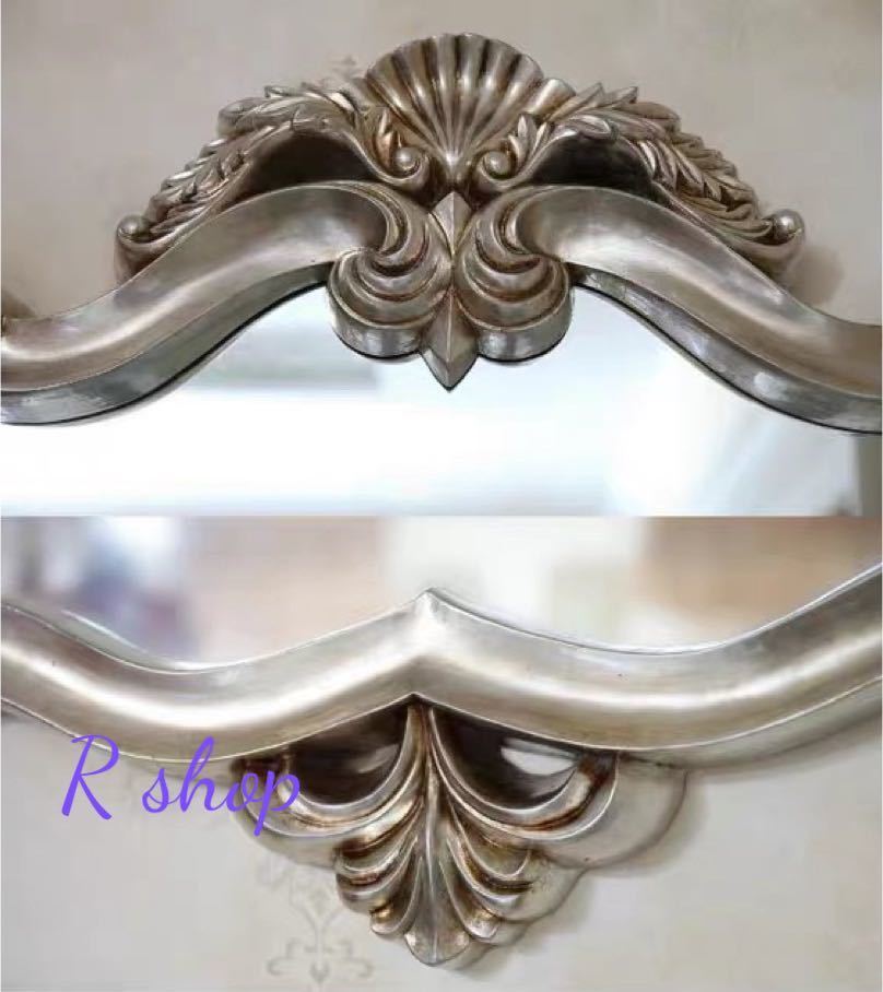 A029066吊鏡 壁掛け鏡 壁掛けミラー .ウォールミラ 高級豪華鏡 アンティーク調 115x90cm [2]