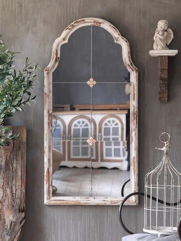 A008761大型ミラー吊鏡 ．壁掛け鏡 壁掛けミラー 豪華ウォールミラ 高級豪華鏡 アンティーク調 60x120cm