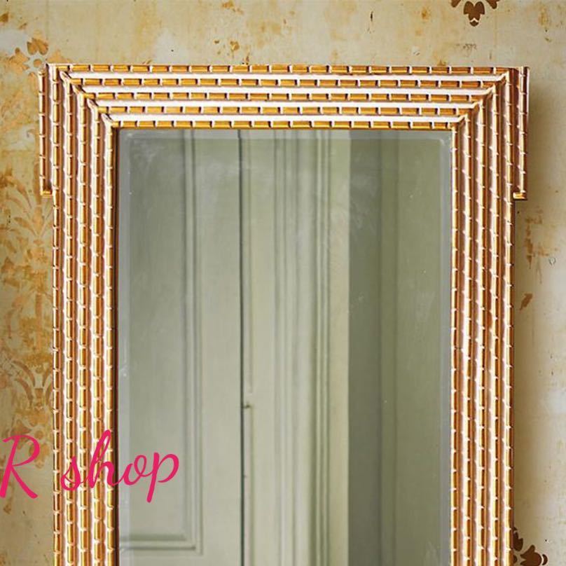 大型ミラー吊鏡 壁掛け鏡 ．壁掛けミラー 豪華ウォールミラ 高級豪華鏡 アンティーク調 70x100cm 3