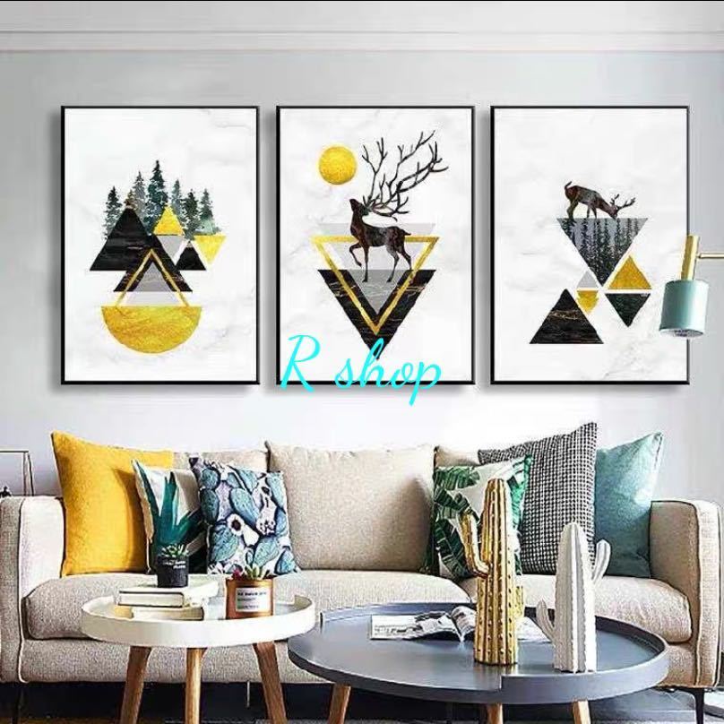 A011487壁飾りアートパネル プリント 絵画 インテリア 壁掛け　キャンバスプリントポスター3枚　40x60