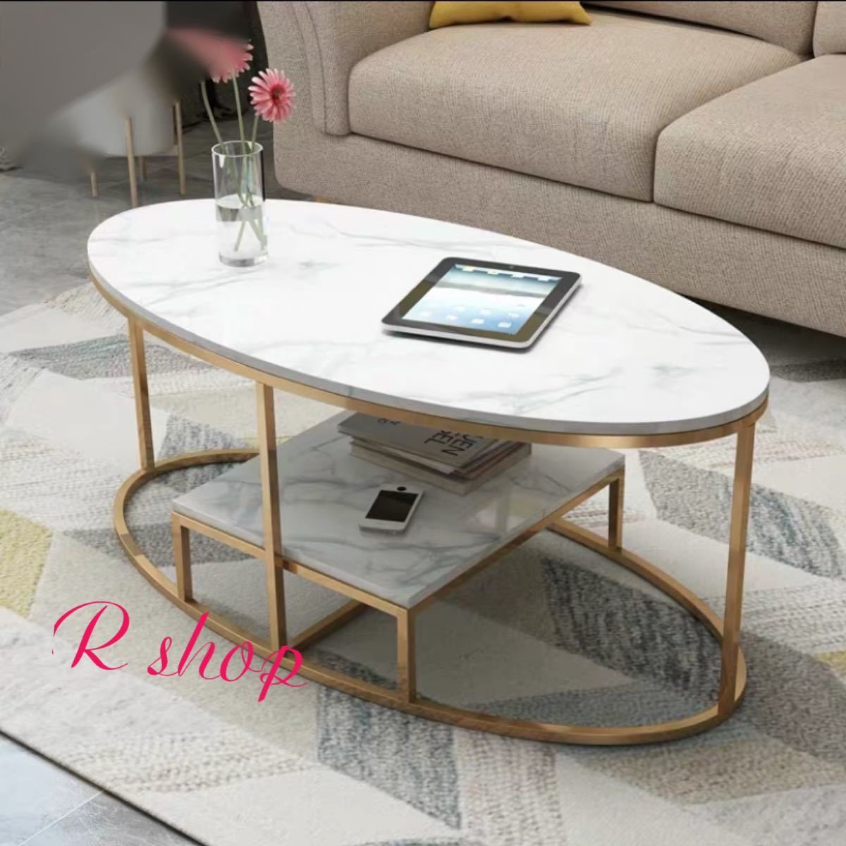 高級人造大理石ローテーブル センターテーブル テーブル 北欧風サイドテーブル コーヒーテーブル 幅100cm