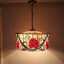 A025103豪華天井照明ステンドグラスランプ .ペンダントライト ガラス工芸品 ステンドグラス 電源直結タイプ