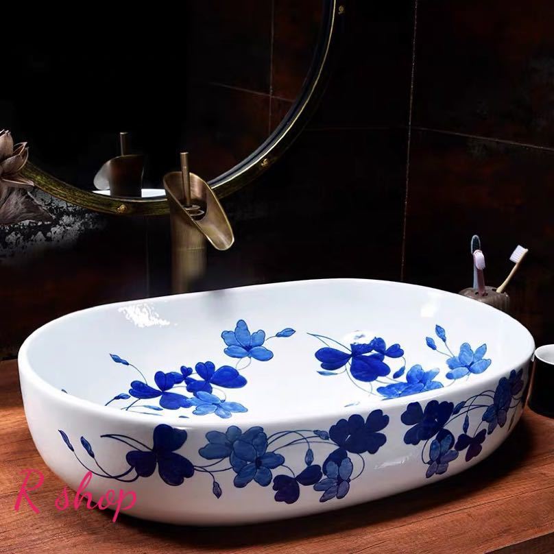 外寸サイズ（cm）：幅：59奥行き：41高さ：14素材：陶磁器取付について：取付工事はお近くの工務店様にご相談してください＜ 重量物なので同梱はできません ＞☆☆★★★★★★★★★★★★★☆☆◆お客様のご覧になっているモニター等により多少色...