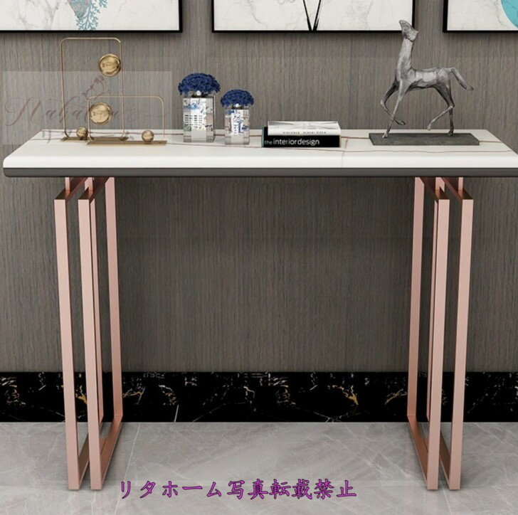 A047578高級人造大理石サイドテーブル ．電話台 コンソールテーブル 花台 玄関テーブル アンティーク調..