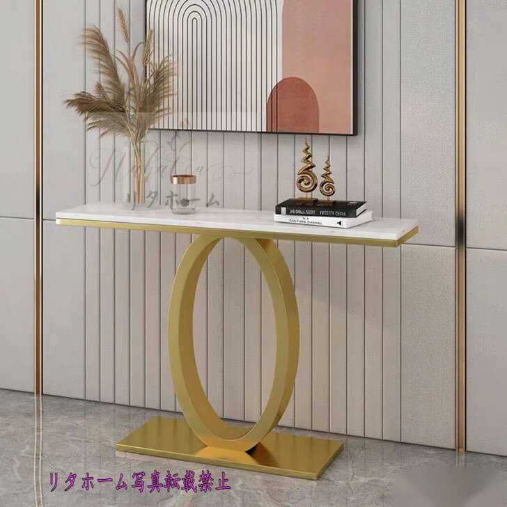 A004052高級人造大理石サイドテーブル .コンソールテーブル 玄関テーブル 花台 電話台 アンティーク調デザイン 幅80cm [2]