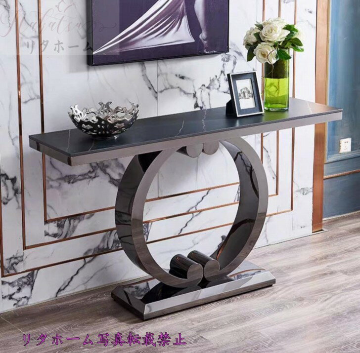 Night Tables - A047570高級人造大理石サイドテーブル． コンソールテーブル 玄関テーブル 花台 電話台 アンティーク調デザイン幅100cm