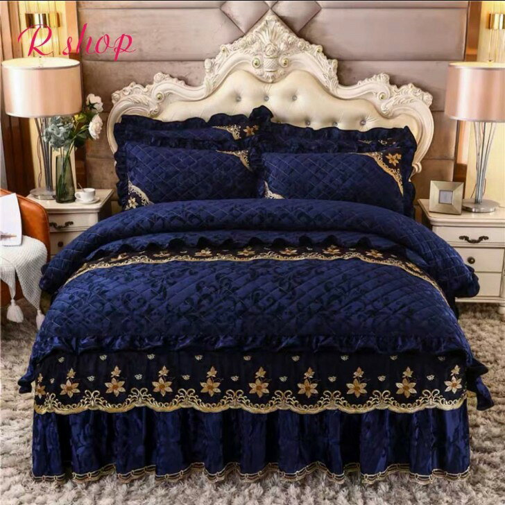 A004091高級ワイドダブル ベッド用品4点セット 寝具 ボックスシーツ　枕カバー掛け布団カバー ベッドカ..