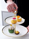 A05358120220712-13 ケーキ スタンド プレート2段セット アフタヌーンティー フルーツ トレー 皿
