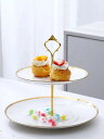 A05358020220712-12 ケーキ スタンド プレート2段セット アフタヌーンティー フルーツ トレー 皿