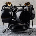 A05370320220715-73 西洋調ティーカップ セット 陶器 高級感 カップ&ソーサー 4客コーヒーカップ