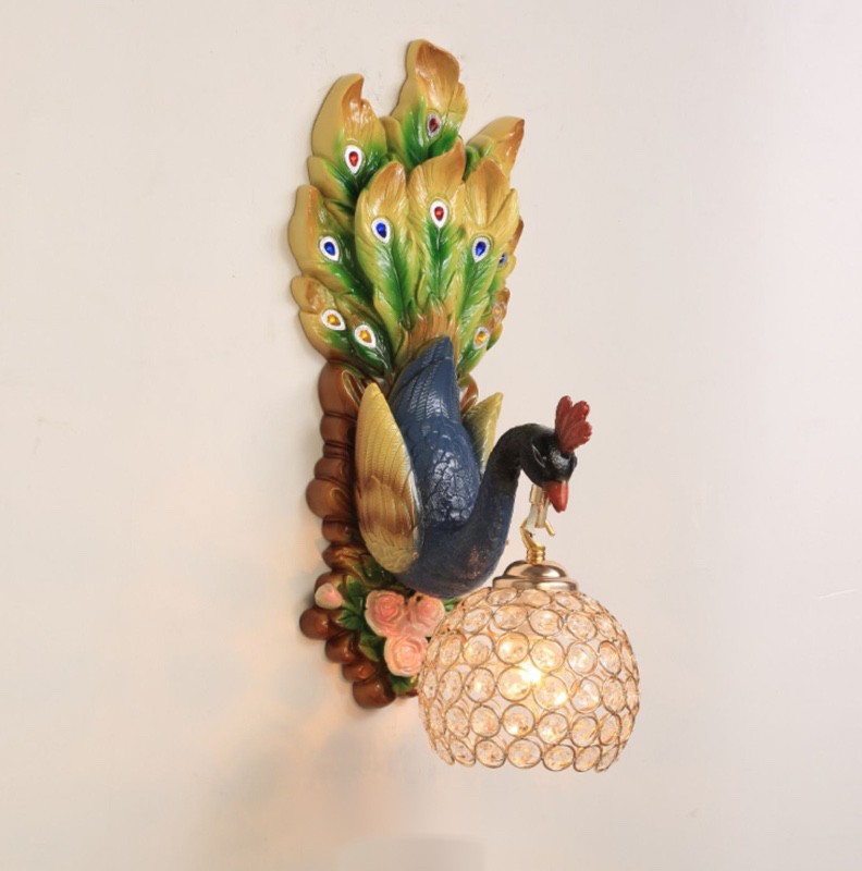 A05374920220717-37　高級壁掛け照明 壁掛け灯 インテリア照明 玄関灯 ．アンティーク調 クジャク