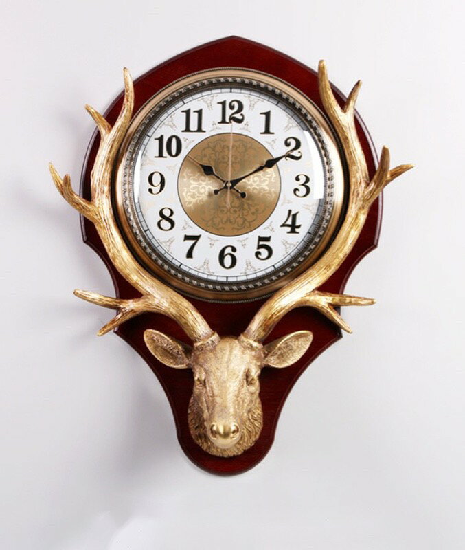 A00293420220720-56　壁掛け時計 クロック かけ時計 掛け時計 シカ