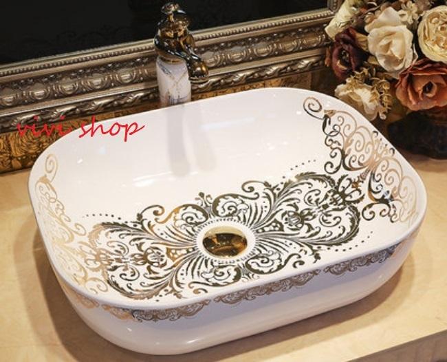 A0131090121F162豪華洗面ボウルセット陶器洗面台 トイレ 手水鉢 手洗器 手洗い鉢 ...