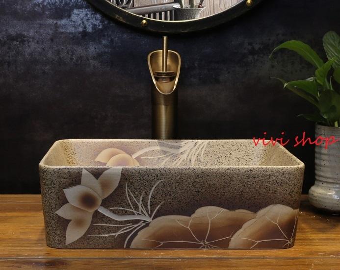 A0167010121F203豪華洗面ボウルセット陶器洗面台 トイレ 手水鉢 手洗器 手洗い鉢 ...