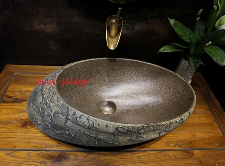 A0221680121F202豪華洗面ボウルセット陶器洗面台 トイレ 手水鉢 手洗器 手洗い鉢 ...