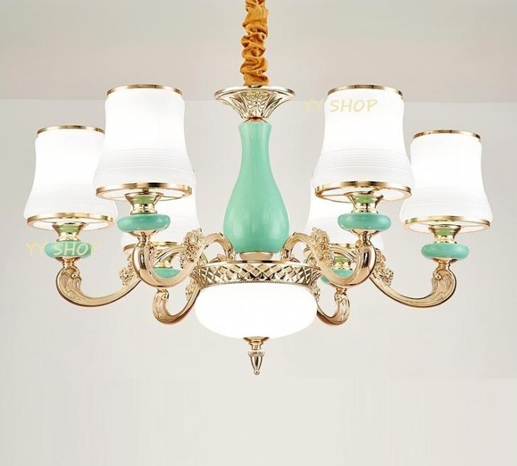 0720L47-1ペンダントライト．洋風照明　シャンデリア　北欧デザイン シーリングライト不可 天井照明.陶器.6灯 電源直結タイプ