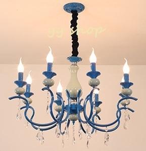 樂天商城 - A0601610720L61-8ペンダントライト．洋風照明　シャンデリア　北欧デザイン シーリングライト不可 天井照明.水晶.陶器8灯. 電源直結タイプ