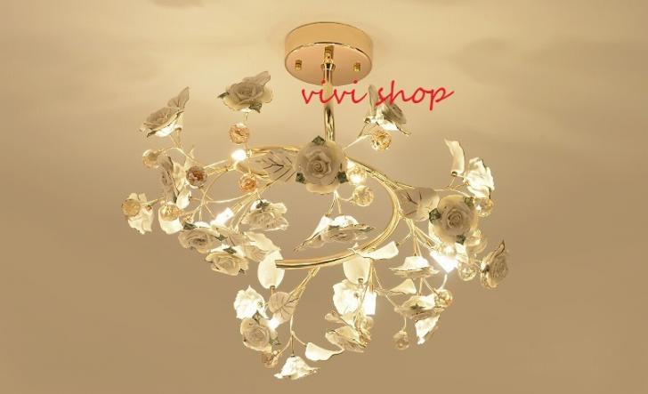 樂天商城 - A0573680720L3-8-1ペンダントライト．洋風照明　シャンデリア　北欧デザイン シーリングライト不可 天井照明.水晶.陶器.8灯 電源直結タイプ