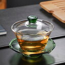 A037401蓋碗 茶杯セット 耐熱ガラス製の中国茶器 1客