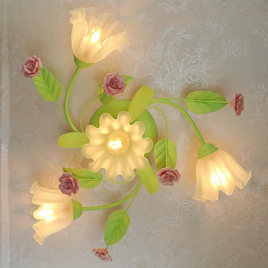 樂天商城 - A037633花型 薔薇ペンダントライト ．洋風照明．シャンデリア．電源直結タイプ　天井照明