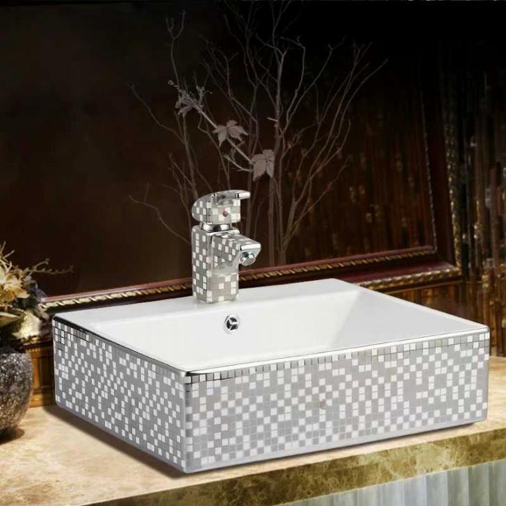 1220洗面ボウルセット【半角カンマ】洗面ボール 陶器 手水鉢 手洗器 手洗い鉢 洗面器