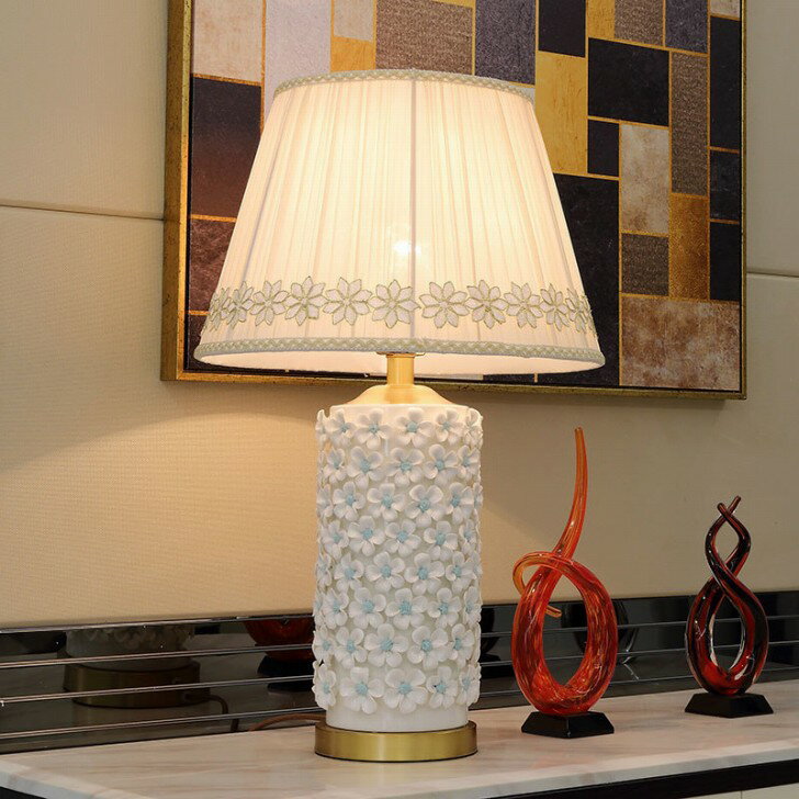 A017487D105インテリア照明 テーブルスタンド 照明スタンド 卓上ステンド．陶器ステンド． 銅スタンド