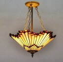 A028380CL12ステンドグラス.ペンダントライト豪華天井照明ステンドグラスランプ ガラス工芸品 電源直結タイプ