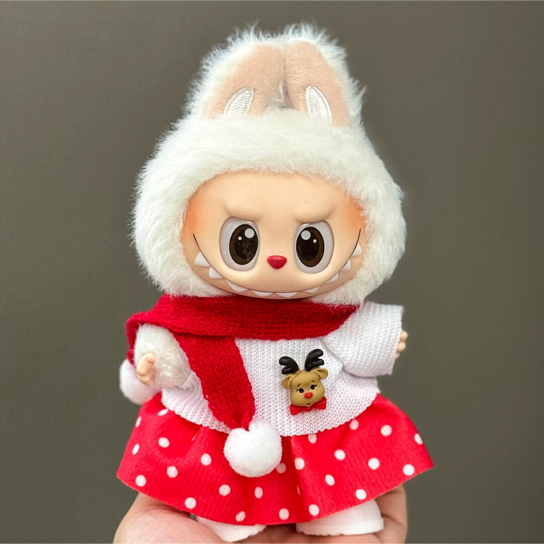 A066152ラブブ1～3代対応 王冠マント付き王様コーデ衣装セット 豪華フリル襟付きドール服