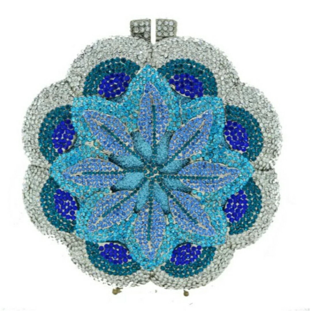 A066197高級感ジュエリー風ローズクラッチバッグラインストーン結婚式パーティーバッグ