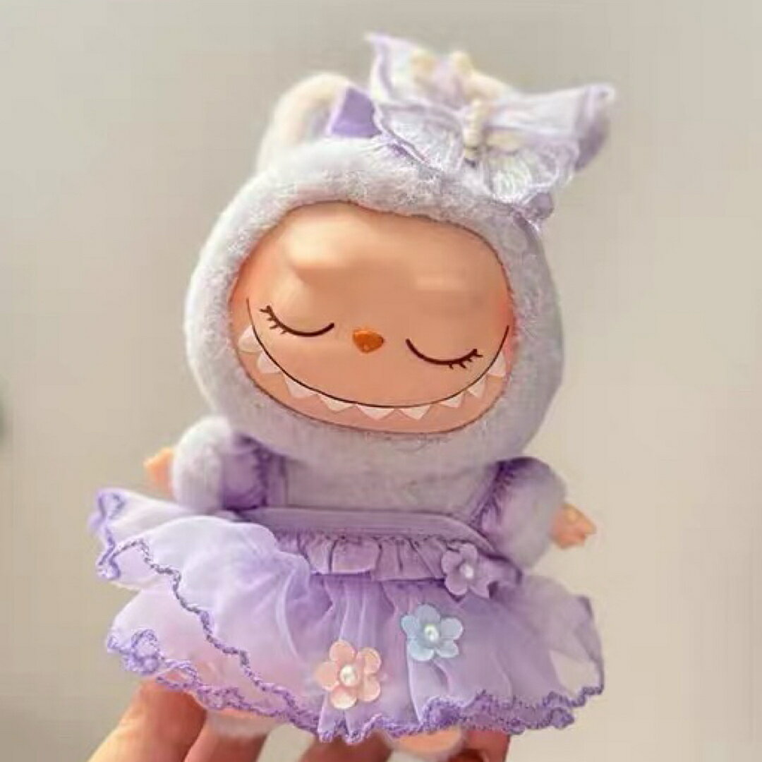 A066237新品2点セットワンピースlabubuラブブぬいぐるみ服17cm着せ替え着ぐるみ