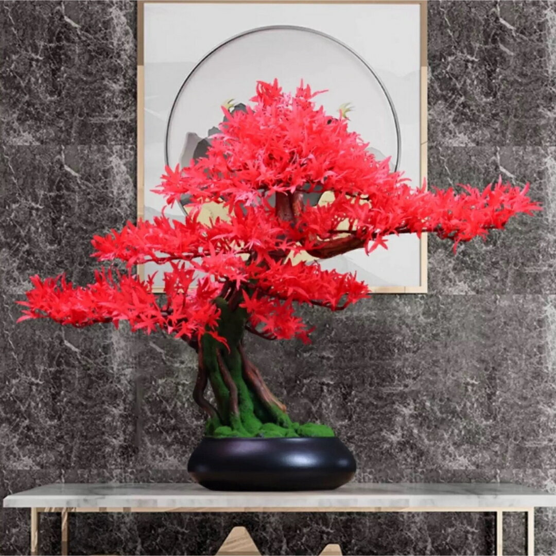 A066311インテリアグリーン 高級模造迎客松盆栽 置物 禅意迎客松盆栽装飾品 人工観葉植物