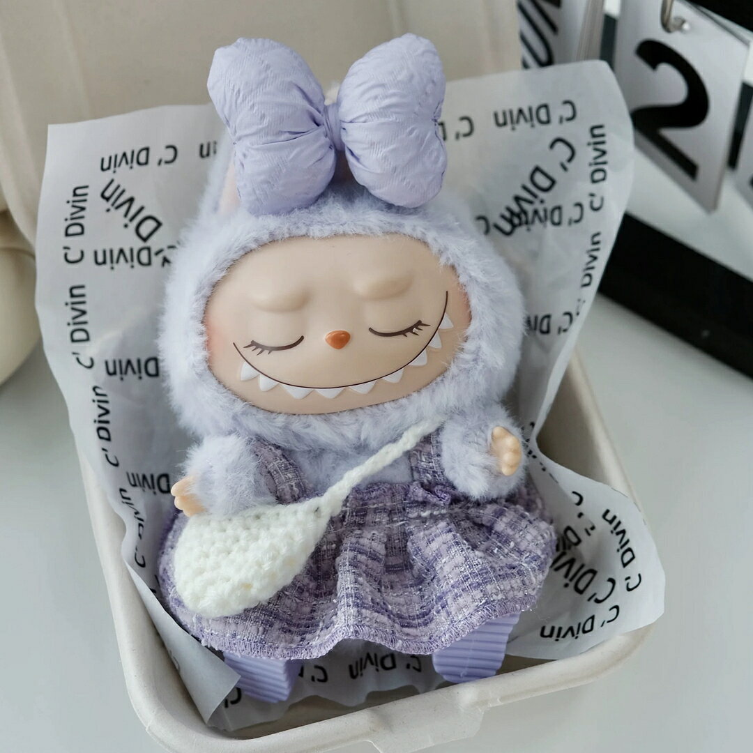 A066336新品4点セットワンピース labubuラブブぬいぐるみ服17cm着せ替え着ぐるみ