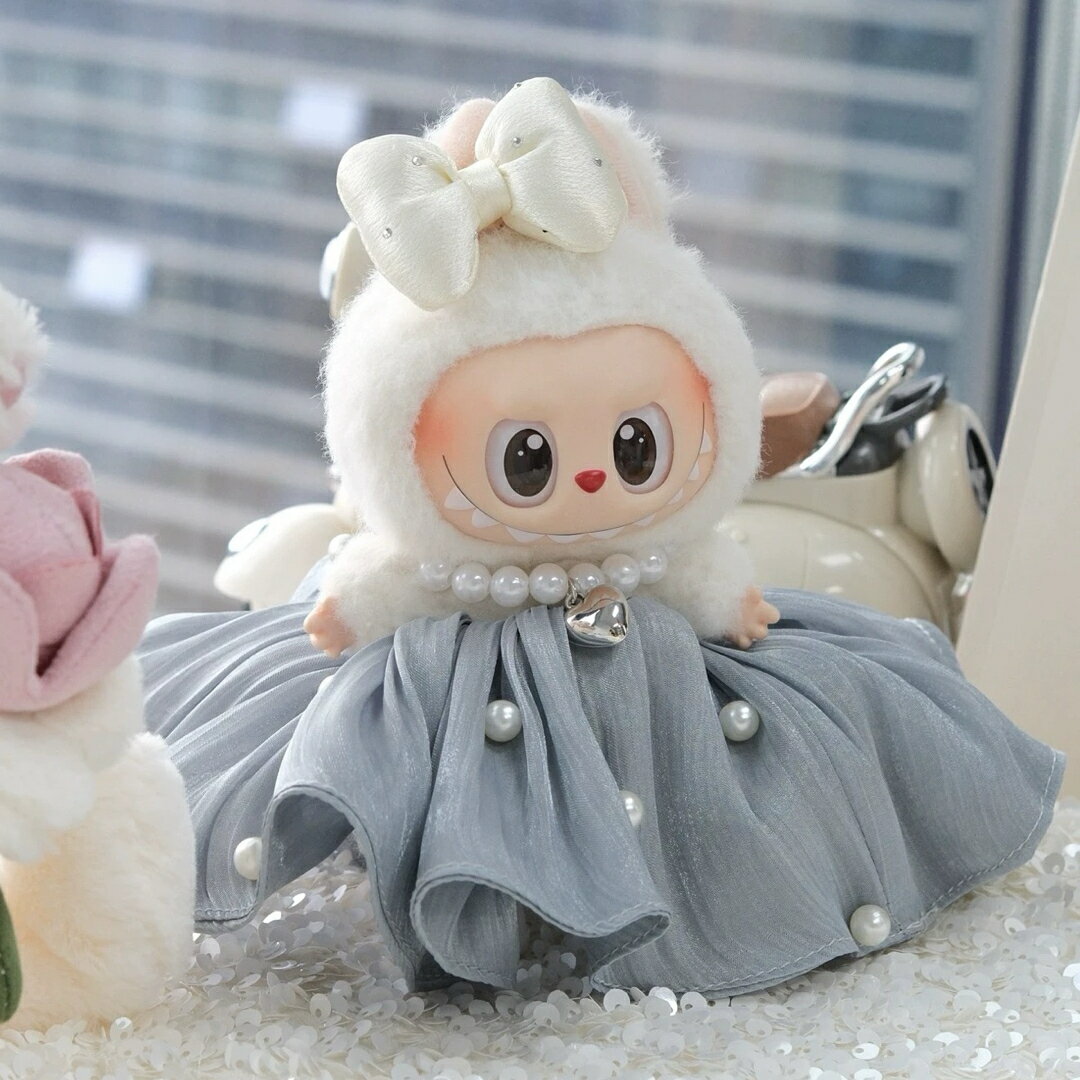 A066344新品4点セットワンピース labubuラブブぬいぐるみ服17cm着せ替え着ぐるみ