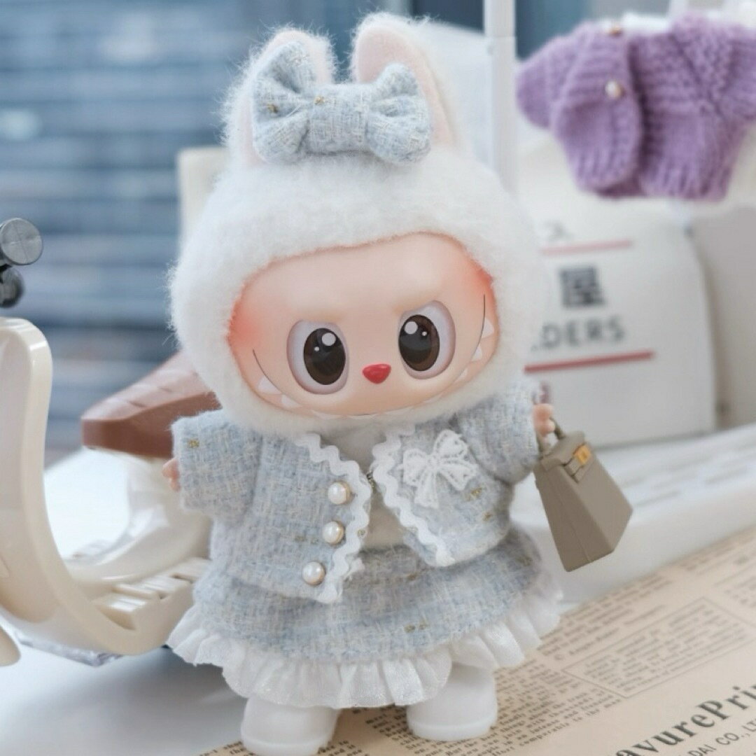 A066345新品4点セットワンピース labubuラブブぬいぐるみ服17cm着せ替え着ぐるみ