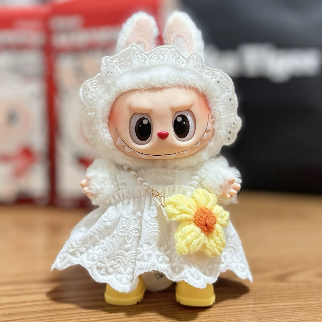 A066346新品4点セットワンピース labubuラブブぬいぐるみ服17cm着せ替え着ぐるみ