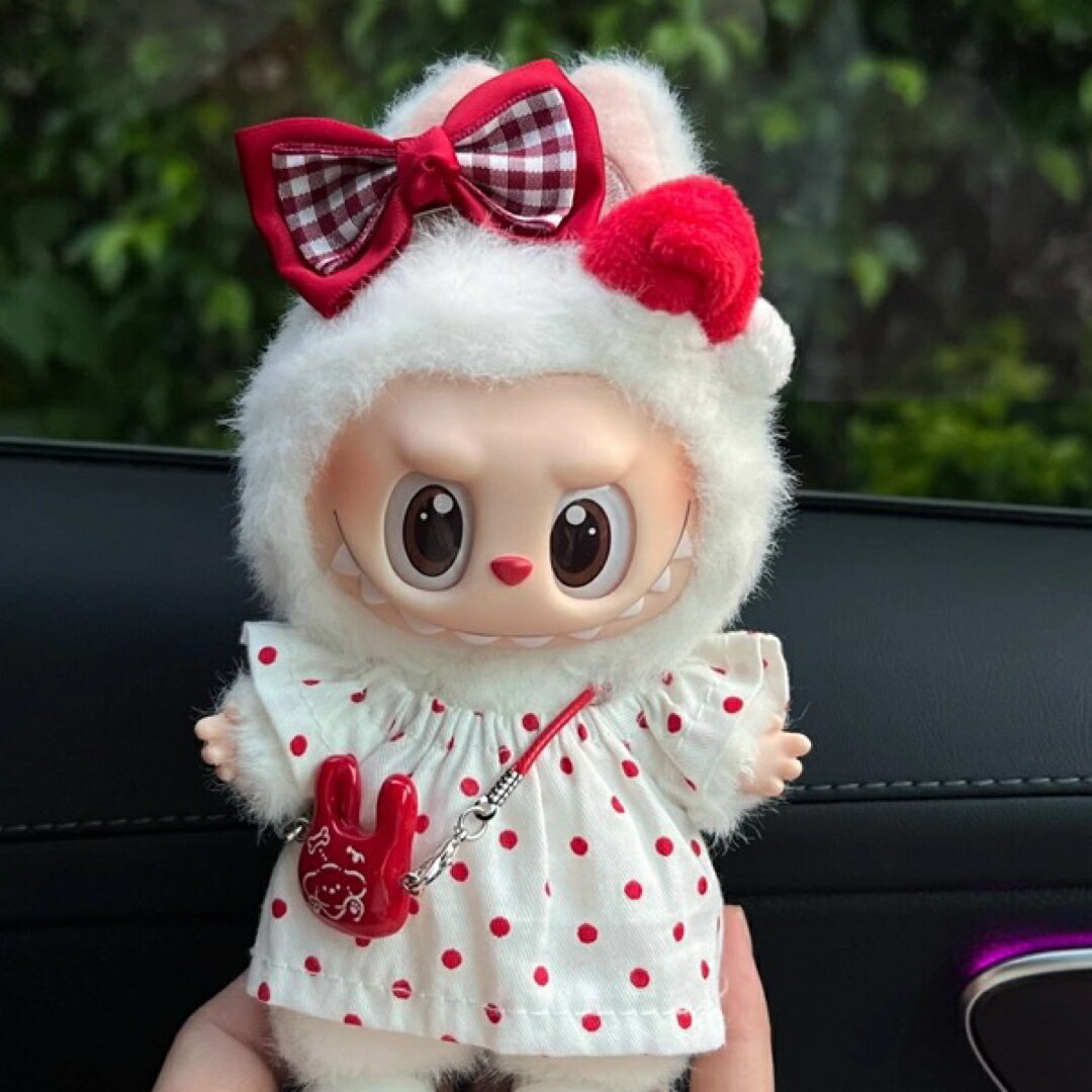 A066348新品3点セットワンピース labubuラブブぬいぐるみ服17cm着せ替え着ぐるみ