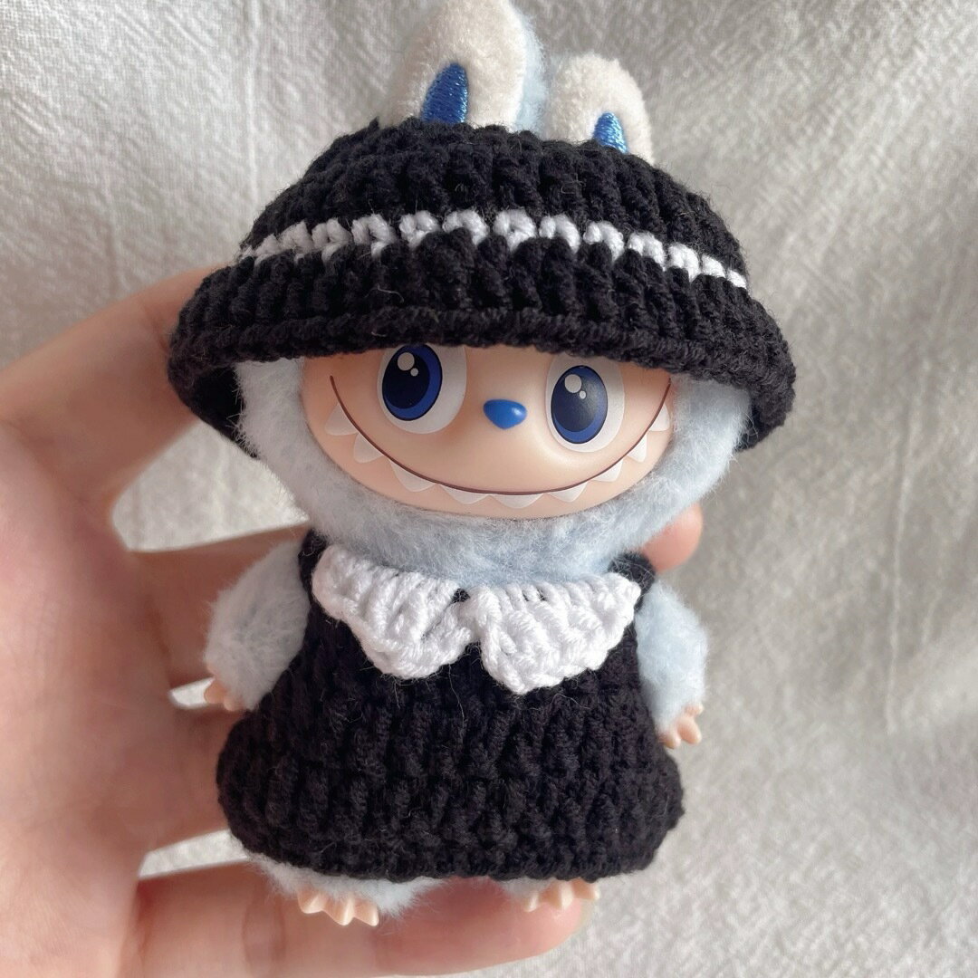 A066352新品2点セットワンピース labubuラブブぬいぐるみ服17cm着せ替え着ぐるみ