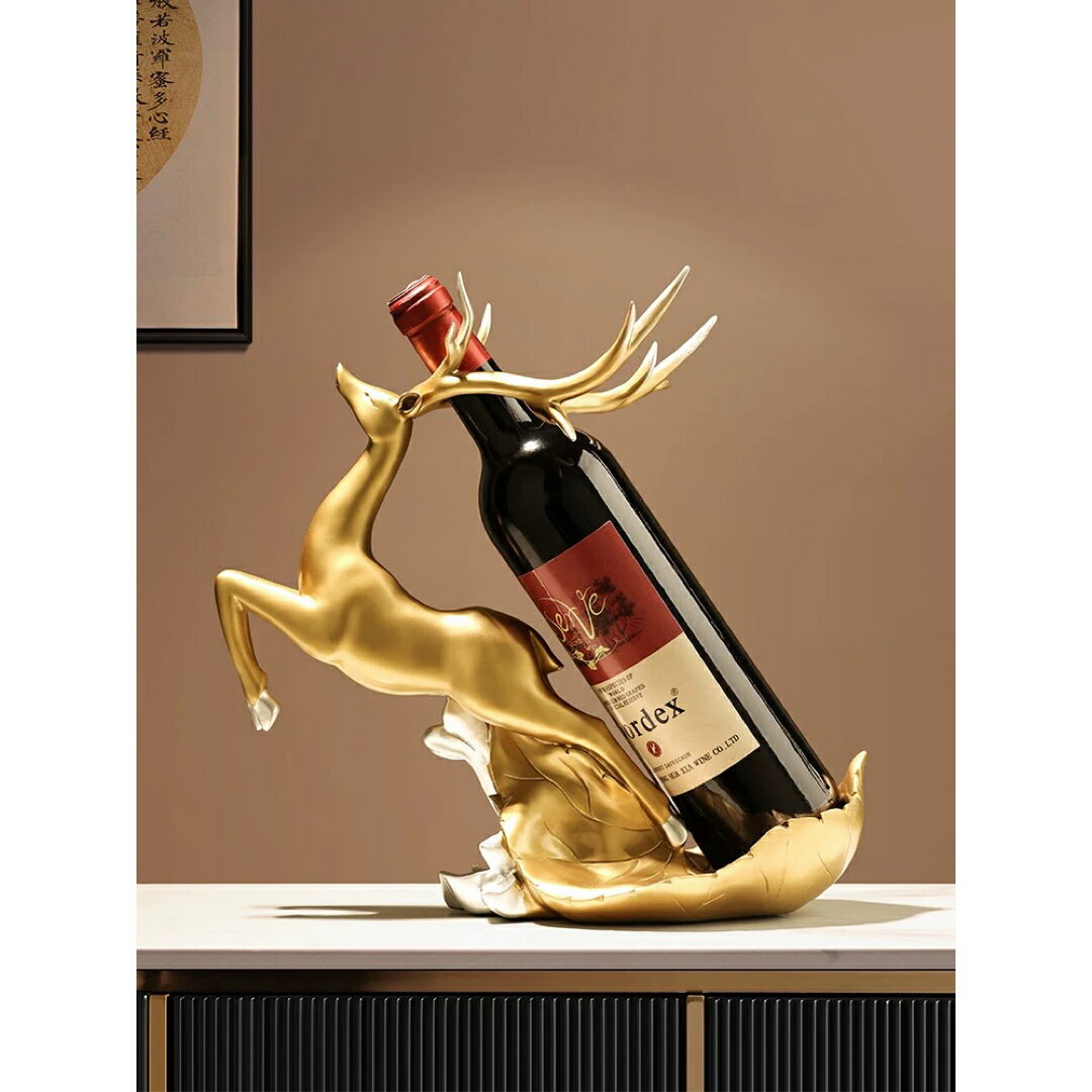 A066449ワインラック おしゃれ ゴールド 鹿 インテリア 置物 ボトルホルダー 高級感