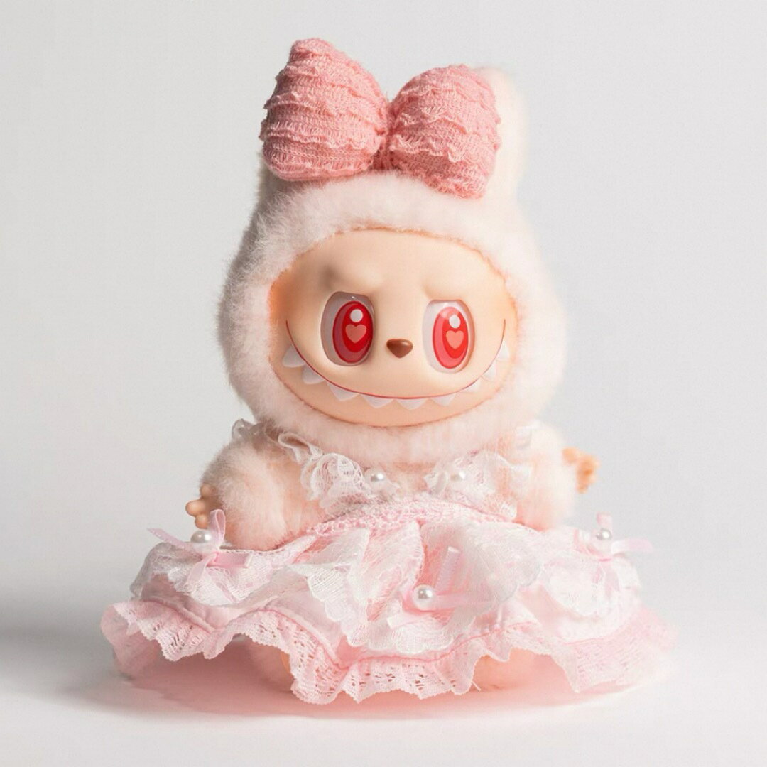 A066467新品2点セットワンピース labubuラブブぬいぐるみ服17cm着せ替え着ぐるみ