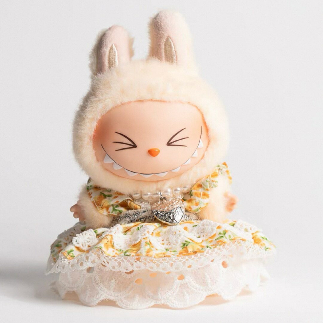 A066470新品2点セットワンピース labubuラブブぬいぐるみ服17cm着せ替え着ぐるみ