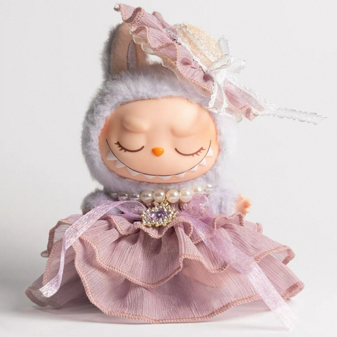 A066474新品2点セットワンピース labubuラブブぬいぐるみ服17cm着せ替え着ぐるみ