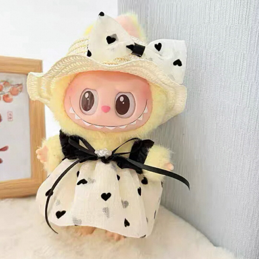 A066681新品2点セット可愛いlabubuラブブぬいぐるみ服17cm着せ替え着ぐるみ