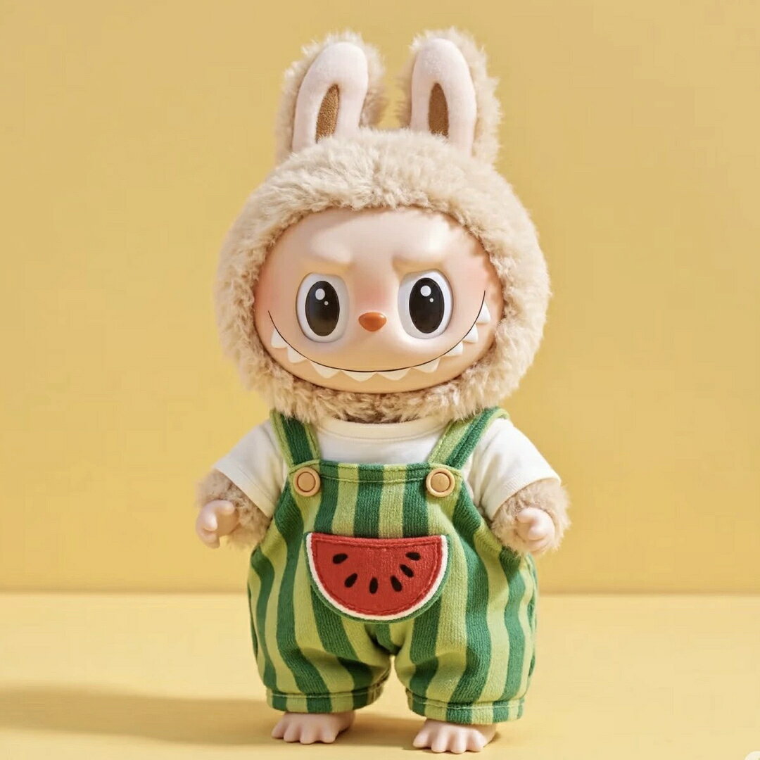 A066697新品2点セットスイカlabubuラブブぬいぐるみ服17cm着せ替え着ぐるみ